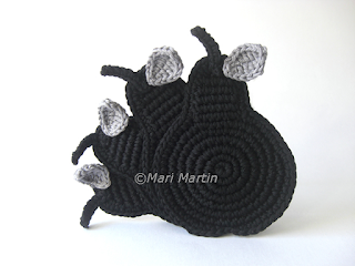 Crochet Coasters Black Pears