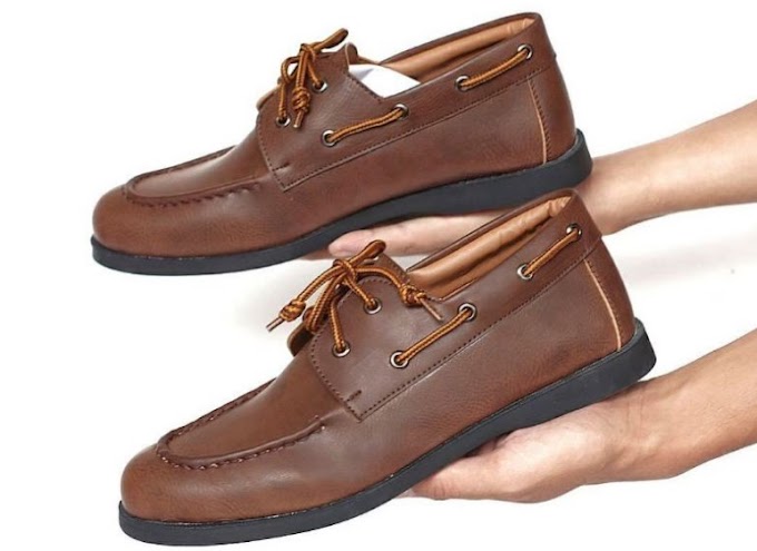 Gambar Sepatu Pansus Kulit Pria Coklat
