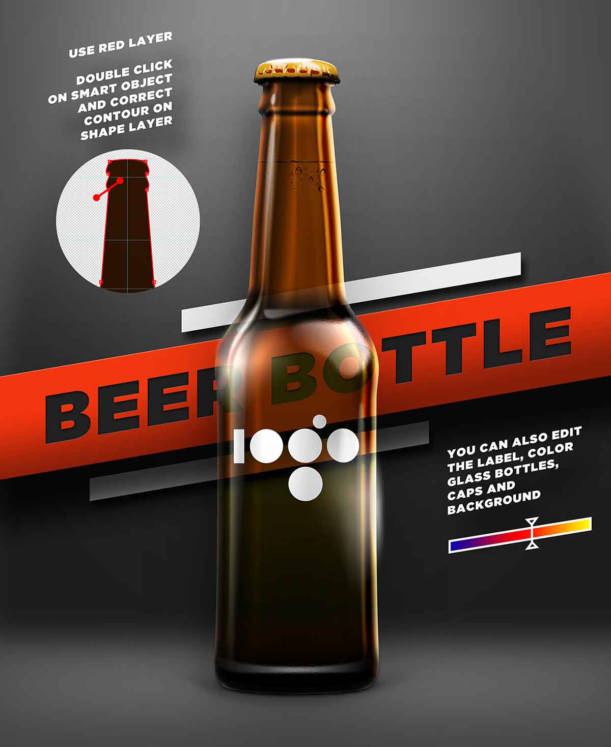 Beer Bottle Mockup PSD