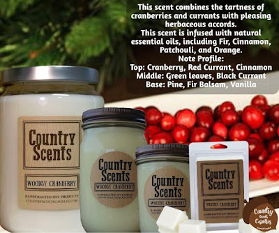 Country Scents Candles Woodsy Cranberry 