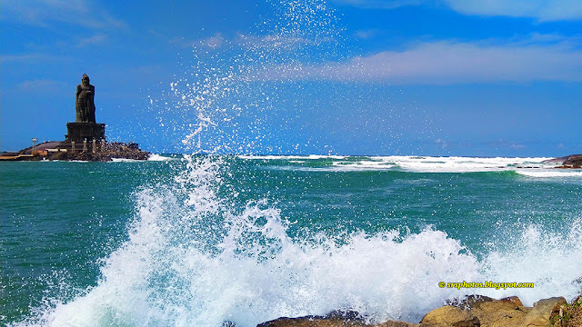 Ocean Wave, Vivekananda Rock Memorial - Kanyakumari