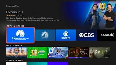 streaming Paramount + sur Fire TV Stick?