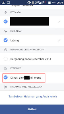 Centang tulisan Pengikut