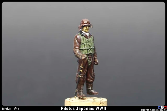 Figurines pilotes japonais WWII de Tamiya au 1/48.