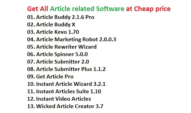 Article Writer Submitter Creater Spinner Softwares