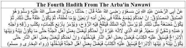 The fourth hadith from the Arba'in Nawawi: The Process of Creation and Determination of Human Destiny