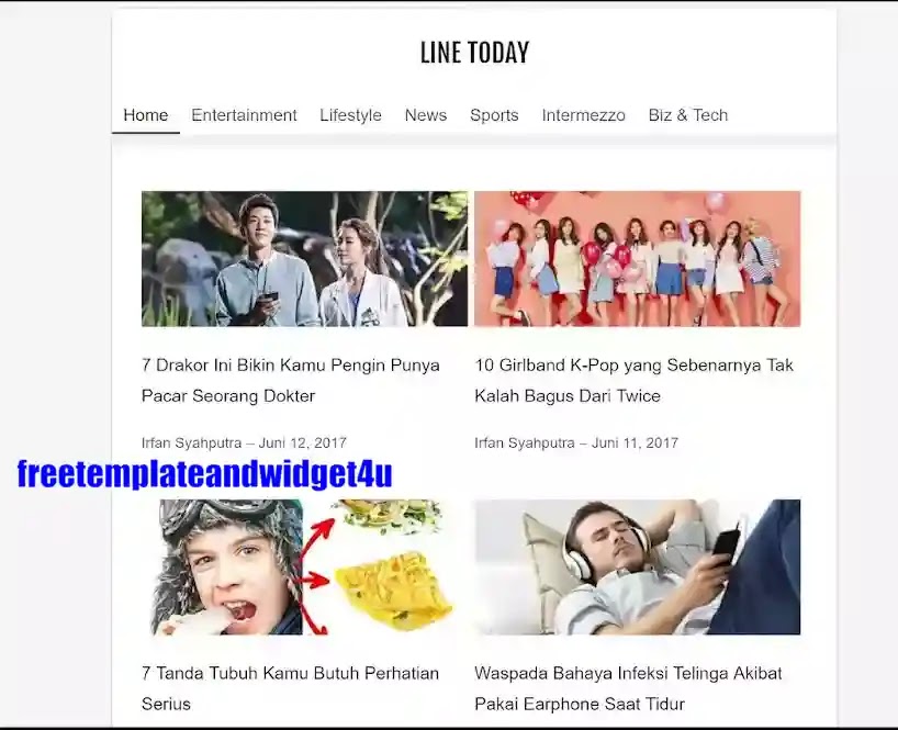 Line Today AMP - Latest Version Premium Blogger Template Free Download.