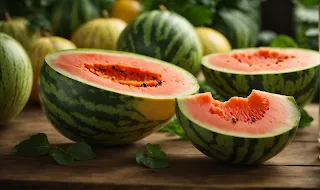 a watermelon cut in half