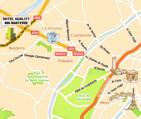 carte de france. Carte de Nanterre Route