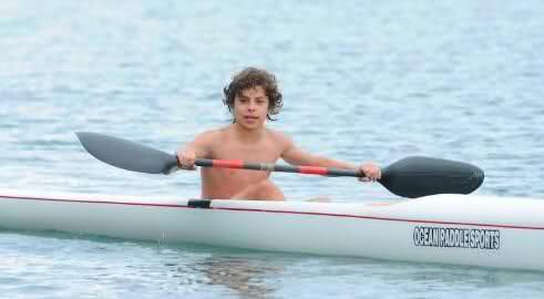 Sexy Jake T Austin Shirtless in a Kayak