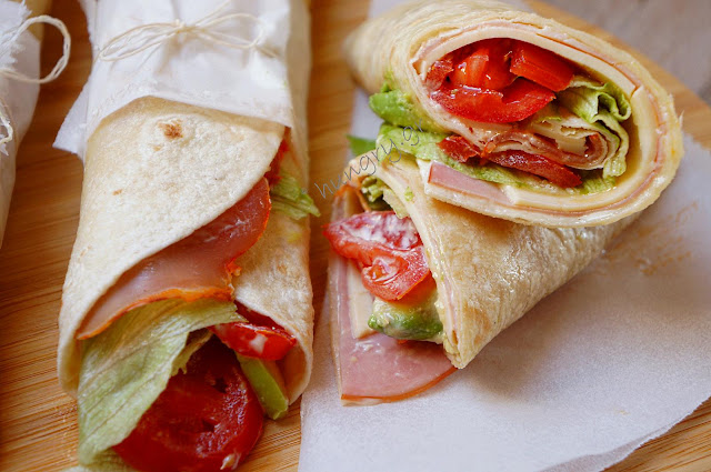 Sandwich Pita Bread Roll with Cheese & Ham