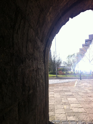 The West Gate: Henry V's troops walked past this stone...