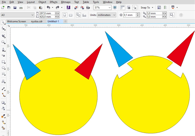 Cara Mudah Memotong Objek Di CorelDraw Dengan Shaping Tools