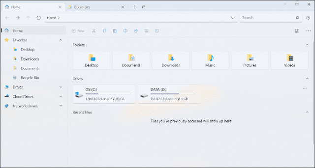 Files App  A free and open source file manager with a modern graphic interface similar to Windows 11, but it is an advanced file manager as it supports the tabs feature to open more than one folder under one window and control them easily and includes the quick search feature, the ability to put tags on important files to access them later faster, and the feature of splitting the window into  Two sections to speed up file handling and more that more than 200 developers on GitHub contribute to its development