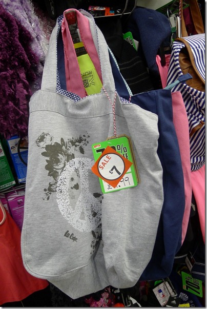 Lee Cooper Peace logo grey tote bag