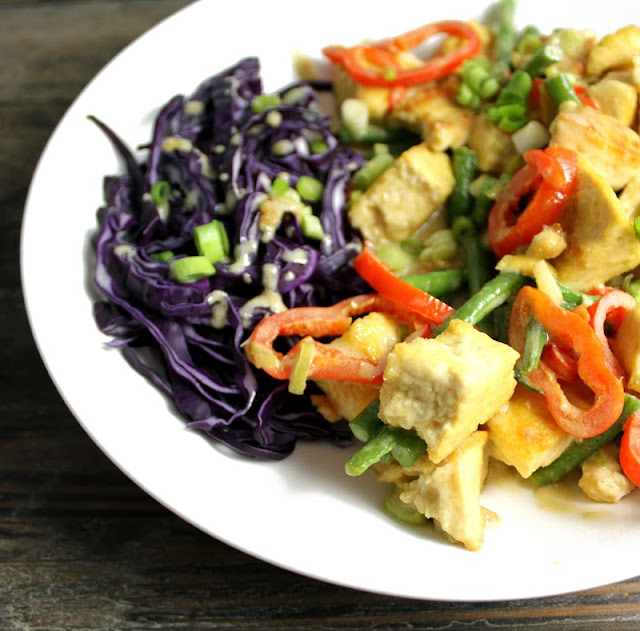 Oppskrift Rask Curry Tofu Grønn Currypaste Thaimat Thai Vegetar Vegan