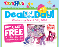 tru My Little Pony: 2 Free At Toys R Us   3/31 Only!