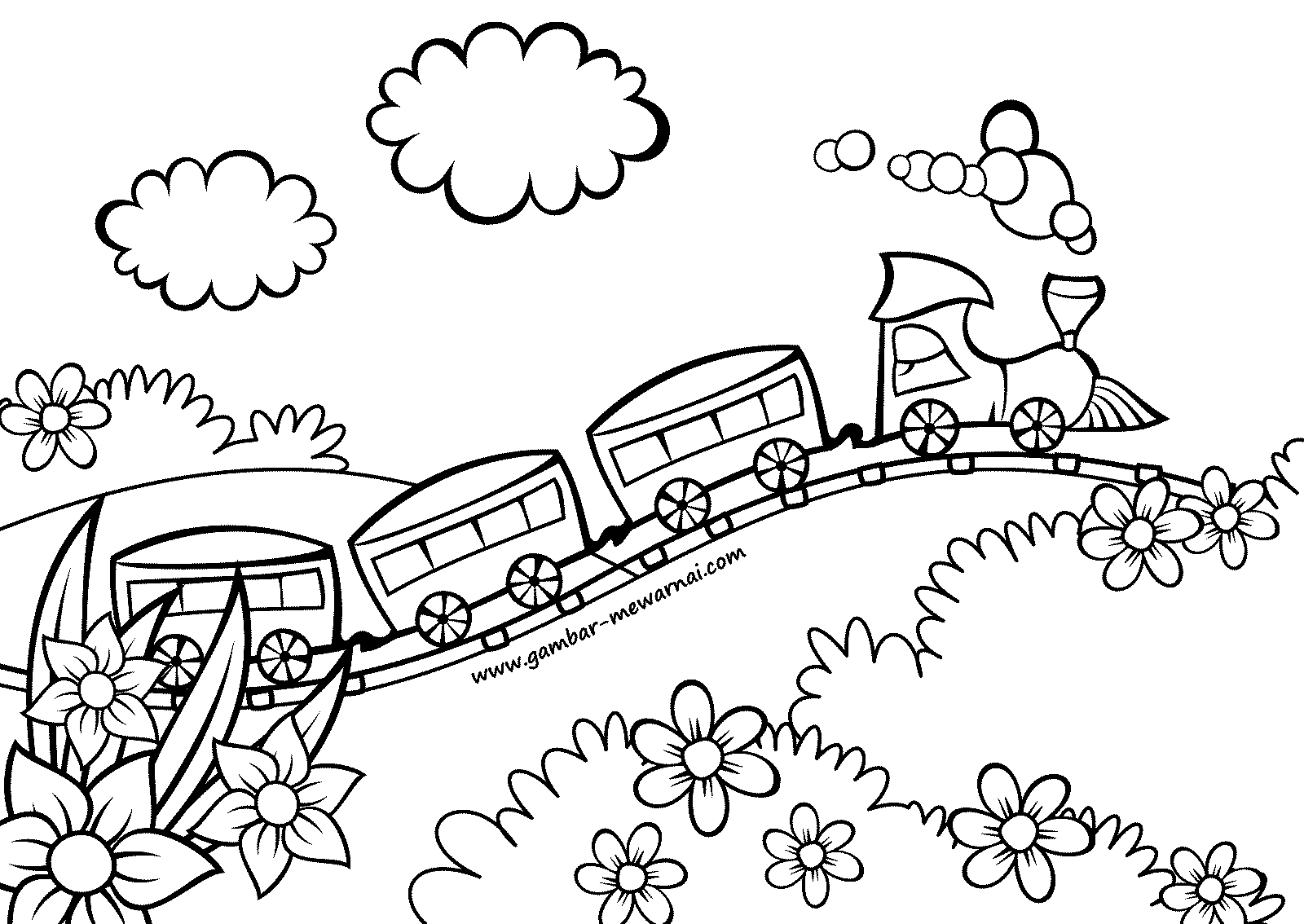 Mewarnai Kereta Api