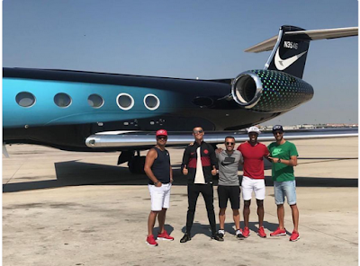 Cristiano Ronaldo Poses With Personalized Nike Jet Before Flying To China