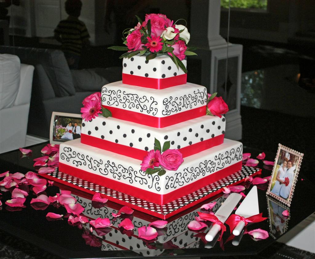 black and white wedding cake