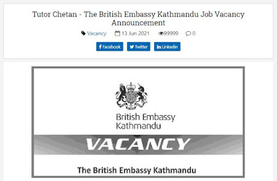 The British Embassy Kathmandu Job Vacancy for Head of Corporate Services