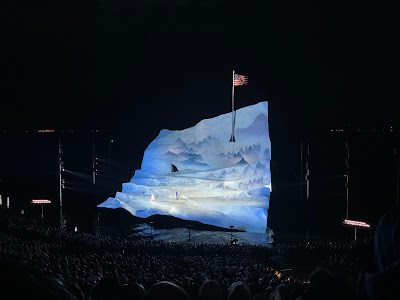 The set of Madame Butterfly at the Festspiele in Bregenz, at night.