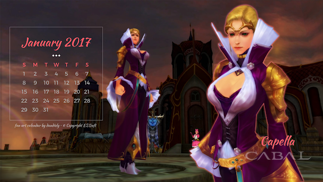 January 2017 Calendar | Cabal Online Wallpaper