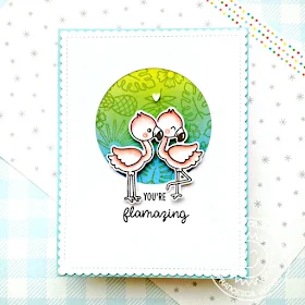 Sunny Studio Stamps: Fabulous Flamingos Frilly Frame Dies Everyday Card by Franci Vignoli 