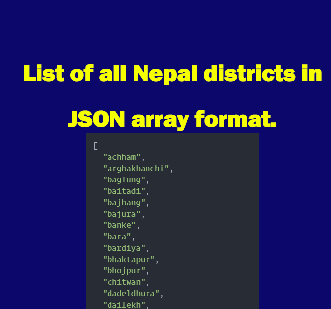 List of all Nepal districts in JSON array format.