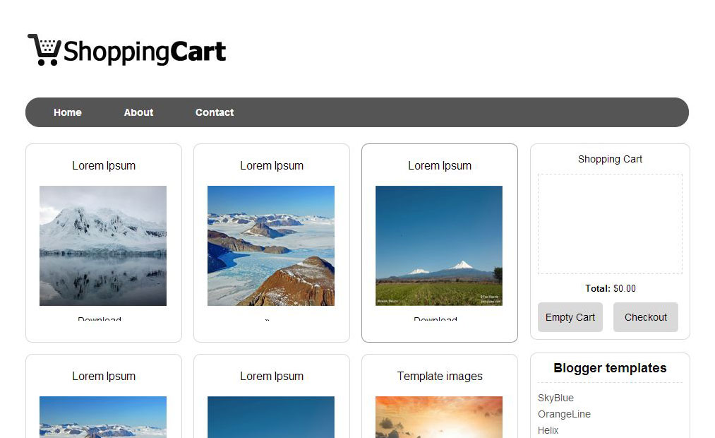 Template Blog Toko Online Shopping Cart