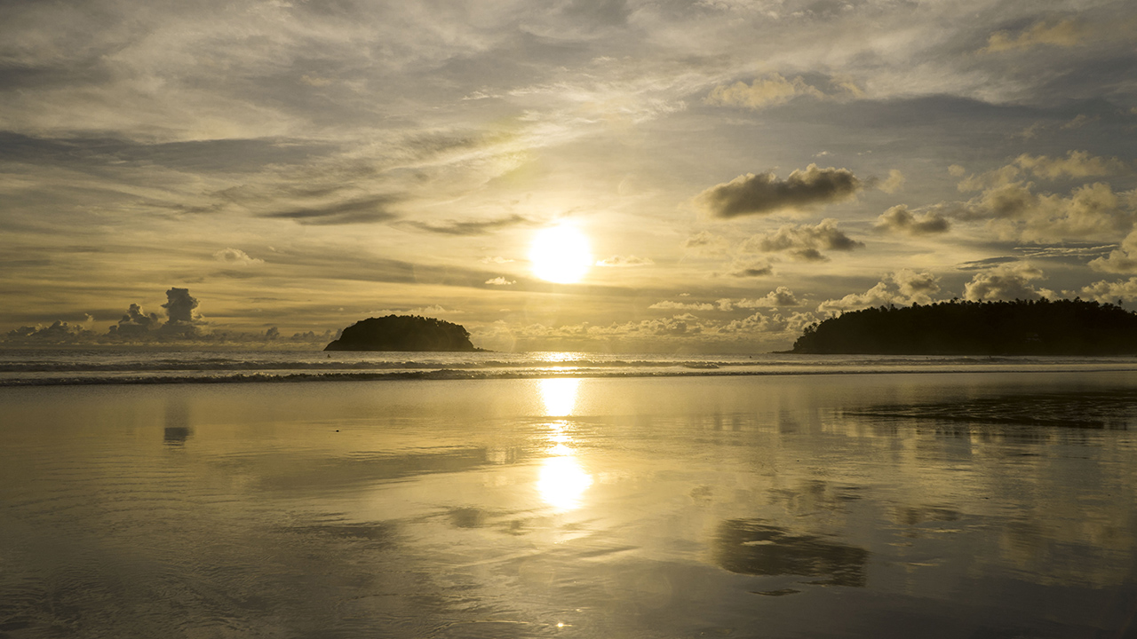 Phuket tropical sunset in Kata beach, Thailand