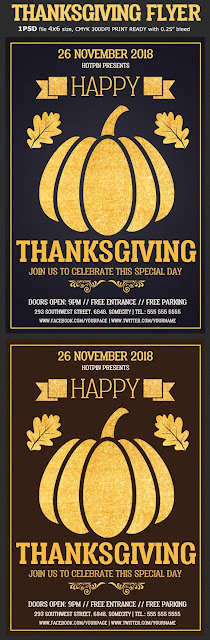  Gold Thanksgiving Flyer Template