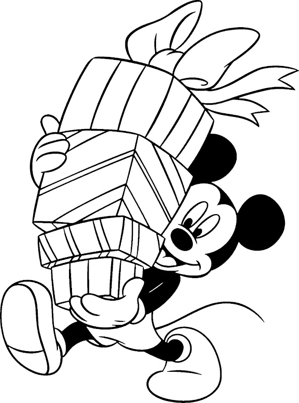 Mickey Mouse Coloring 3 Mickey and gifts title=