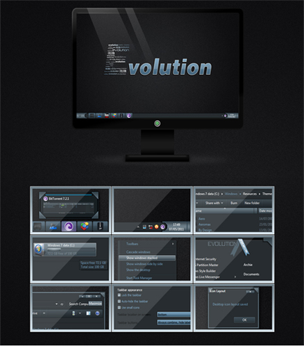 Evolution Theme For Windows,windows 7,dark