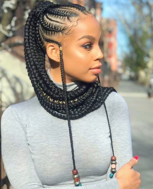 Black Braided Hairstyles To The Back