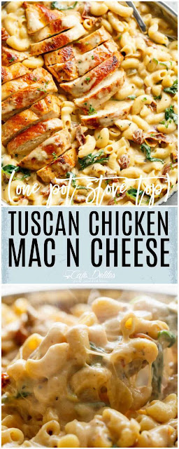 Tuscan Chicken Mac And Cheese (One Pot, Stove Top)