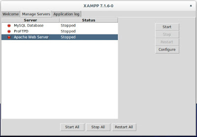 Manage Servers tab di XAMPP
