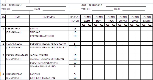 Soalan dan kertas kerja: contoh borang pertandingan kelas 