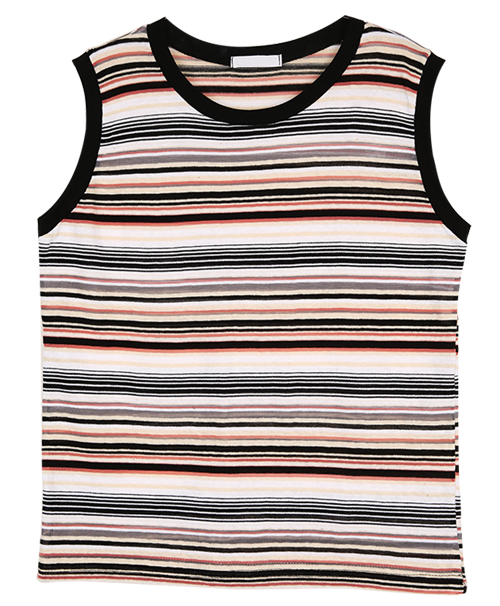  Striped Crew Neck Tank Top