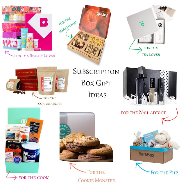 A Day In The Lalz; Subscription Box Gift Ideas, Holiday Season 2015 Gift Ideas,  BirchBox, Graze, Teabox, Craft Coffee, Julep Maven, Try The World, The Cravory, BarkBox