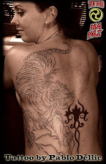 tiger tattoo for female on back body 