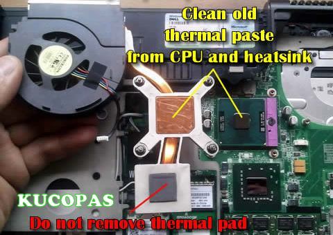 Hasil gambar untuk pasang heatsink laptop