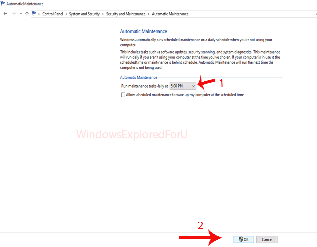 Enable Automatic Maintenance in Windows 10