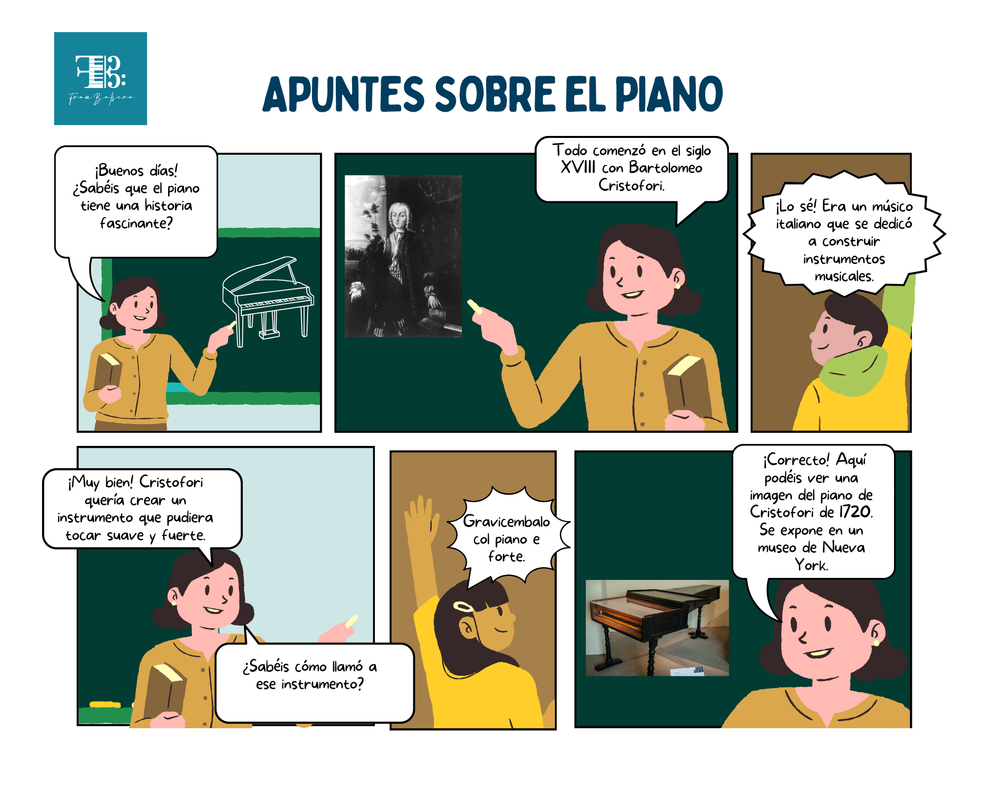 Cómic sobre el piano