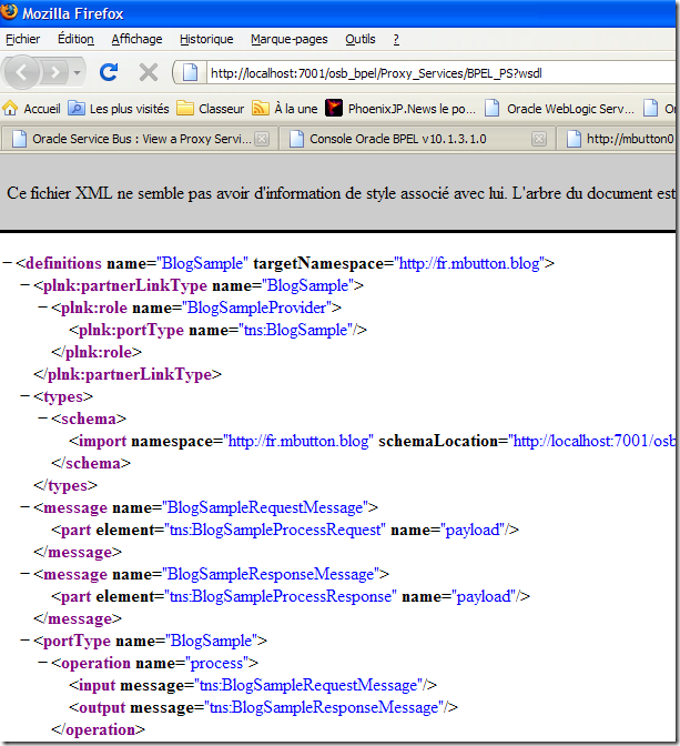 BPEL WSDL exposed