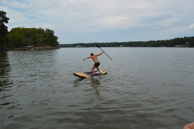 Josh falling off of the paddleboard again.