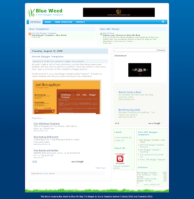 Blue Weed Blogger Template