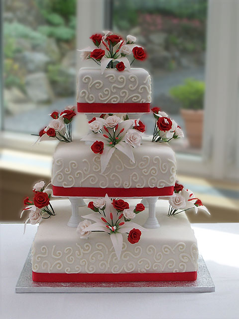 red and white wedding decorations