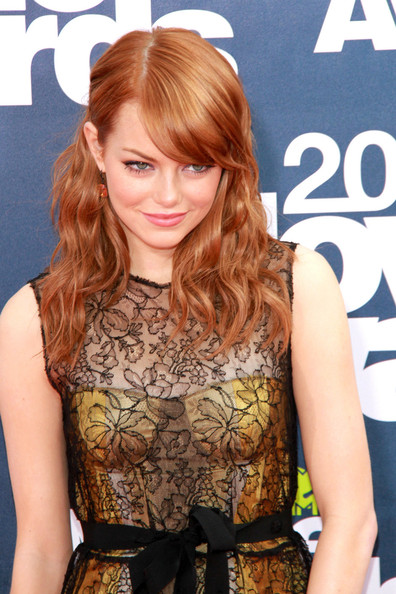 emma stone blonde bangs. emma stone blonde bangs. emma