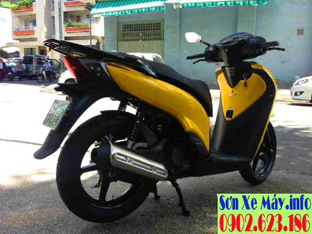 Sơn xe Honda SH màu vàng tươi cực đẹp